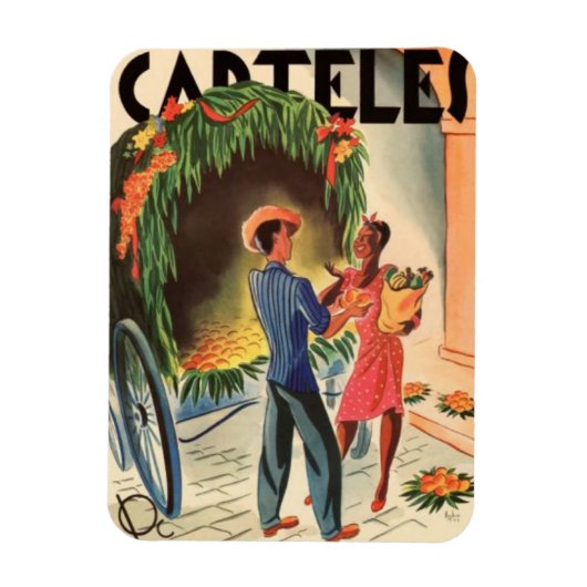 Iman de Nevera Cartel Cuba Vintage Ilustraciones マグネット (縦)