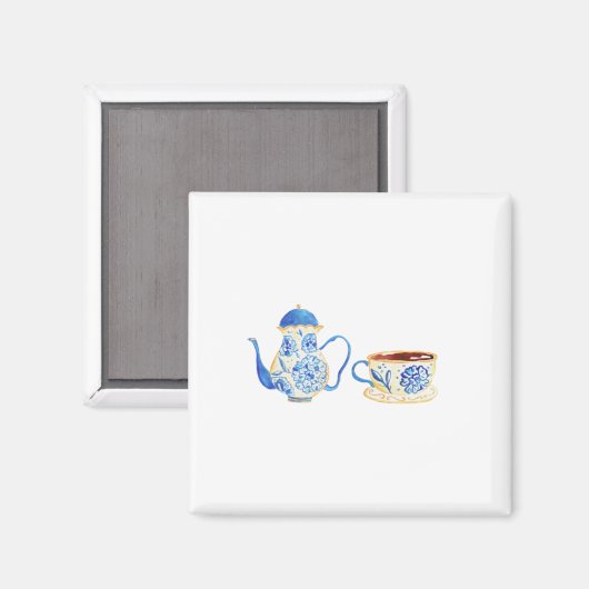 Iman floral azul マグネット (正面/裏面)