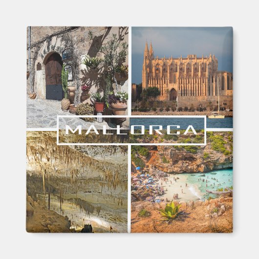 imán fotomontaje de la isla de Mallorca - Majorca マグネット (正面)
