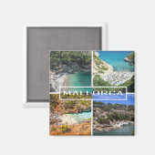 imán playas y calas de Mallorca - Majorca マグネット (正面/裏面)
