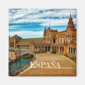 imán Plaza España de Sevilla, en Andalucía, España マグネット