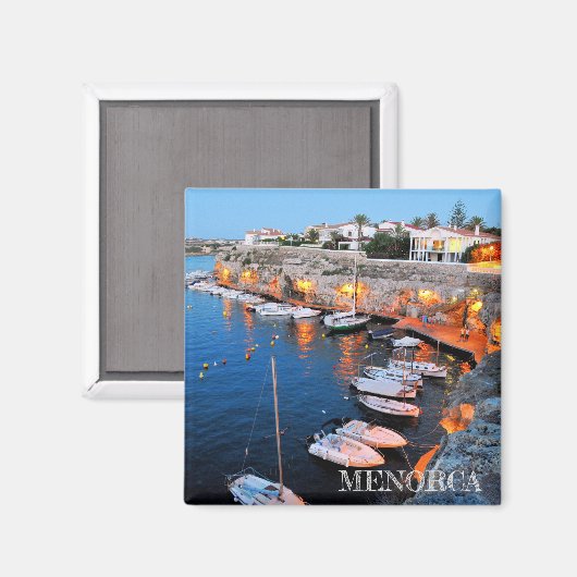 imán puerto de Es Castell en Menorca マグネット (正面/裏面)