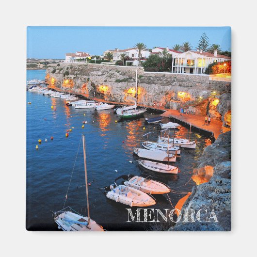 imán puerto de Es Castell en Menorca マグネット (正面)