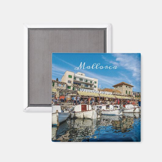 imán puerto de Soller en Mallorca, Majorca マグネット (正面/裏面)