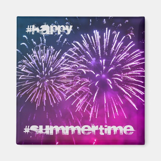 Iman violet fireworks summer night マグネット (正面)