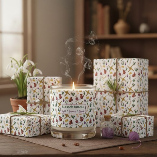 Imbolc Wrapping Paper Pagan Seasonal Pattern  ラッピングペーパー