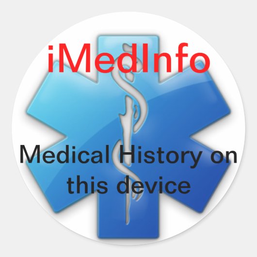 iMedInfoラウンドステッカー ラウンドシール (正面)