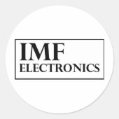 IMF Electronicsロゴ ラウンドシール (正面)