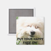 IMG_0011,Bichon Frise：幸せな顔を！ マグネット (正面/裏面)