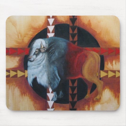 IMG_2593whiteの水牛 マウスパッド (正面)