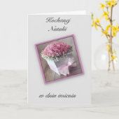 Imieniny – ポーランパーソナライズされたドの名刺 カード (黄色い花)