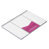 Imitación de cuero blanco,costuras,label rosa ノートブック (左側)