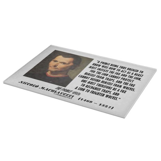 Imitate Foxおよびライオンの引用文マキアベリの王子 カッティングボード (角)