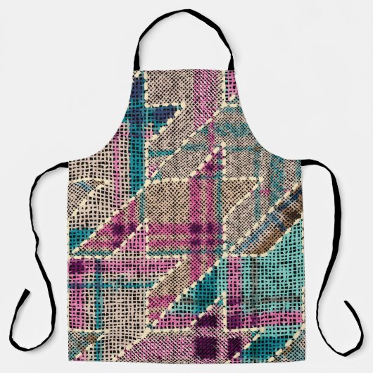 Imitation of indian patchwork pattern with texture エプロン (正面)