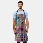 Imitation of indian patchwork pattern with texture エプロン (着用した状態)