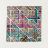 Imitation of indian patchwork pattern with texture タペストリー (正面(横))