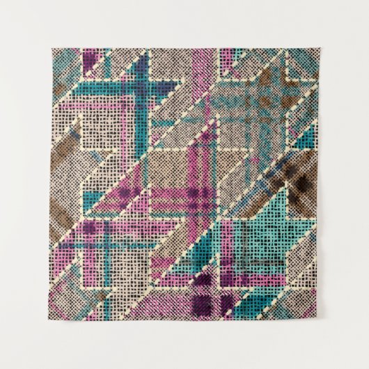 Imitation of indian patchwork pattern with texture タペストリー (正面)
