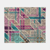 Imitation of indian patchwork pattern with texture フリースブランケット (正面(横))