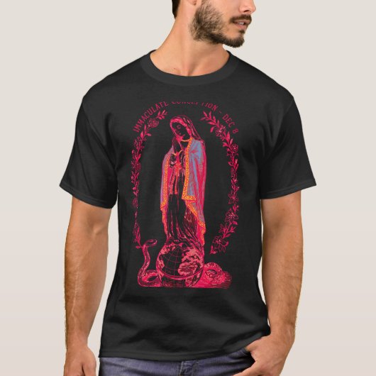 Immaculate Conception Dec 8 Virgin Mary Catholic D Tシャツ (正面)