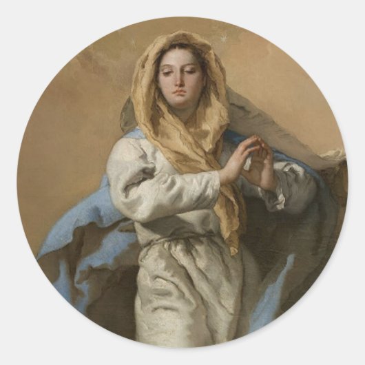 Immaculate Conception Virgin Mary Stickers ラウンドシール (正面)