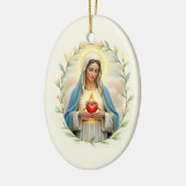 Immaculate Heart of Mary God's Peace and Blessings セラミックオーナメント (左)