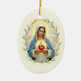 Immaculate Heart of Mary God's Peace and Blessings セラミックオーナメント