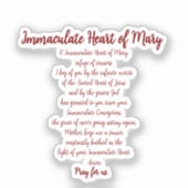 Immaculate Heart Prayer Vinyl Sticker シール (正面)