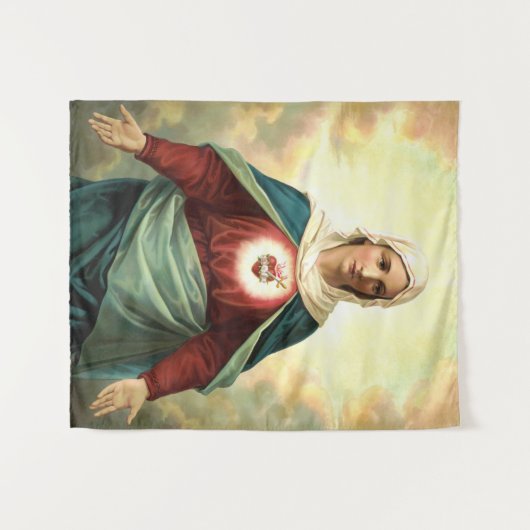 Immaculate Heart Virgin Mary タペストリー (正面(横))
