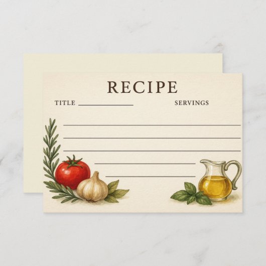 Immersed in Italy Recipe Card (正面/裏面)