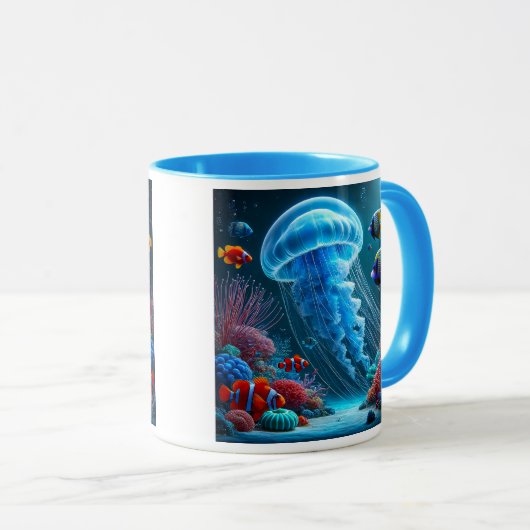 Immersion au cœur des fonds marins. マグカップ (正面右)