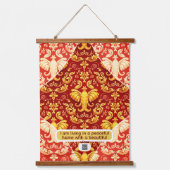 Immersive Design: Radiant Gold Elephants on Deep C 吊り下げ型タペストリー (正面)