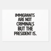 Immigrants Are Not Criminials But the President Is ラッピングペーパーシート (正面2)
