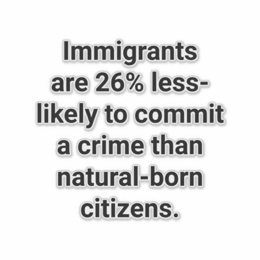 Immigrants Commit Less Crimes Hankamer Artjunkhaus シール (正面)