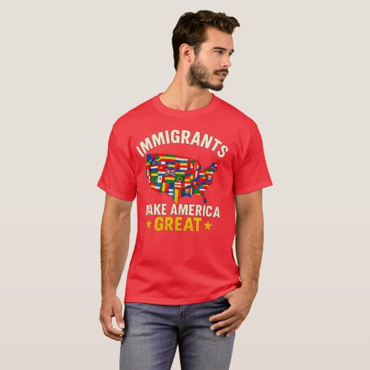 Immigrants make america great - Feminist Gift Tシャツ (正面フル)