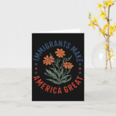 Immigrants Make America Great Floral Flower Human  カード (黄色い花)