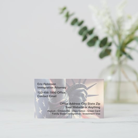 Immigration Attorney New Business Cards 名刺 (スタンド正面)