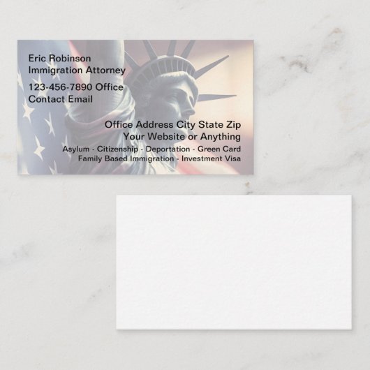 Immigration Attorney New Business Cards 名刺 (正面/裏面)
