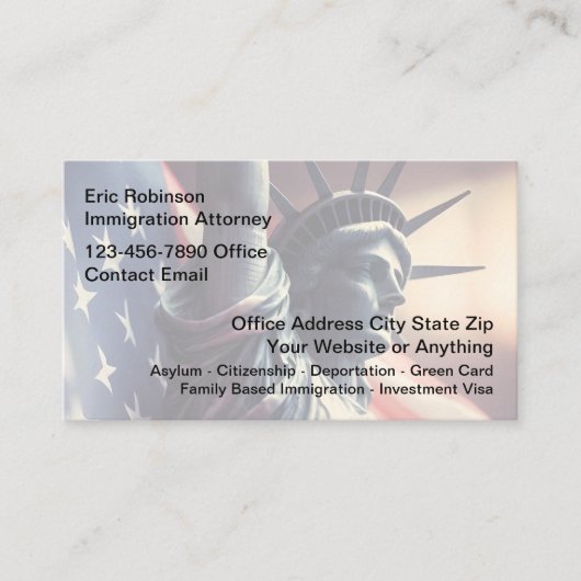 Immigration Attorney New Business Cards 名刺 (正面)