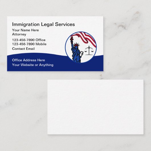 Immigration Naturalization Attorney 名刺 (正面/裏面)