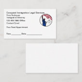 Immigration Naturalization Lawyer Appointment Card 予約カード (正面/裏面)