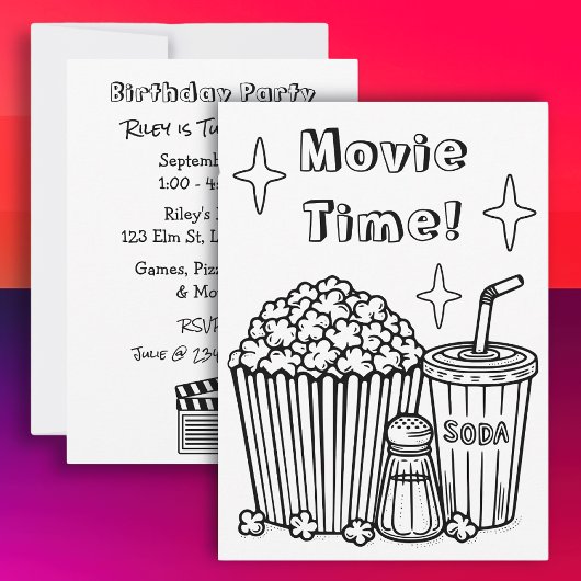 iMovie Timeをテーマにした誕生日パーティー 招待状