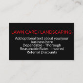 iMow。 昇進芝生の心配の美化はカスタマイズ 名刺 (裏面)