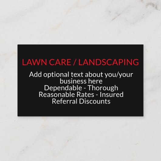 iMow。 昇進芝生の心配の美化はカスタマイズ 名刺 (裏面)
