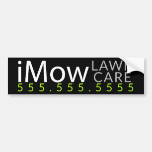 iMow。 芝生の心配の造園の広告のカスタム バンパーステッカー