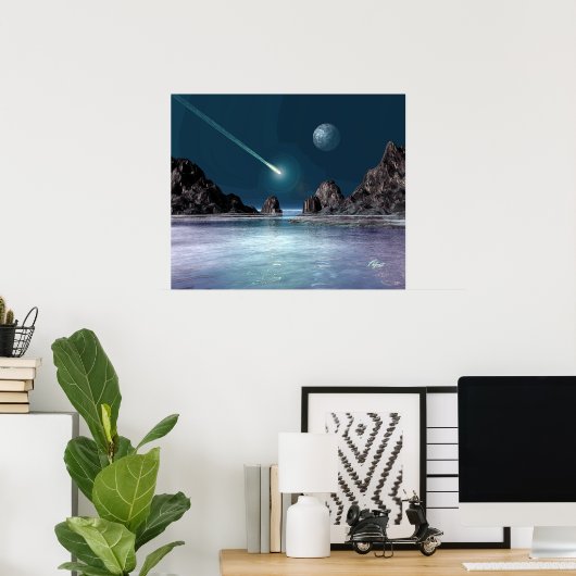 IMPACT Sci-Fiレトロ宇宙アート ポスター (ホームオフィス)