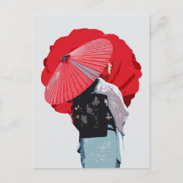 Impactante Vermelho Oriental Cultura Japão  ポストカード