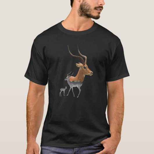 Impala On Safariケニア・アフリカ Tシャツ (正面)