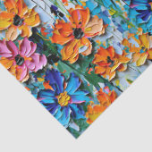 Impastoスタイルの花の形カラフル状 薄葉紙 (詳細)