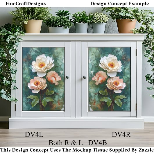 Impastoテクスチャ牡丹スタイル開花DV4Rデコページ 薄葉紙