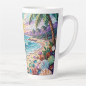 Impasto Beach and Sea Glass Sunset and Sunrise カフェラテマグ (右)